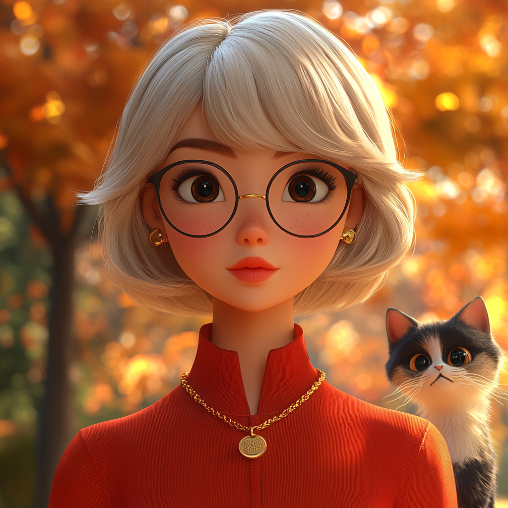 3D Animation Character: Friendly Park Walk with Dog & Cat