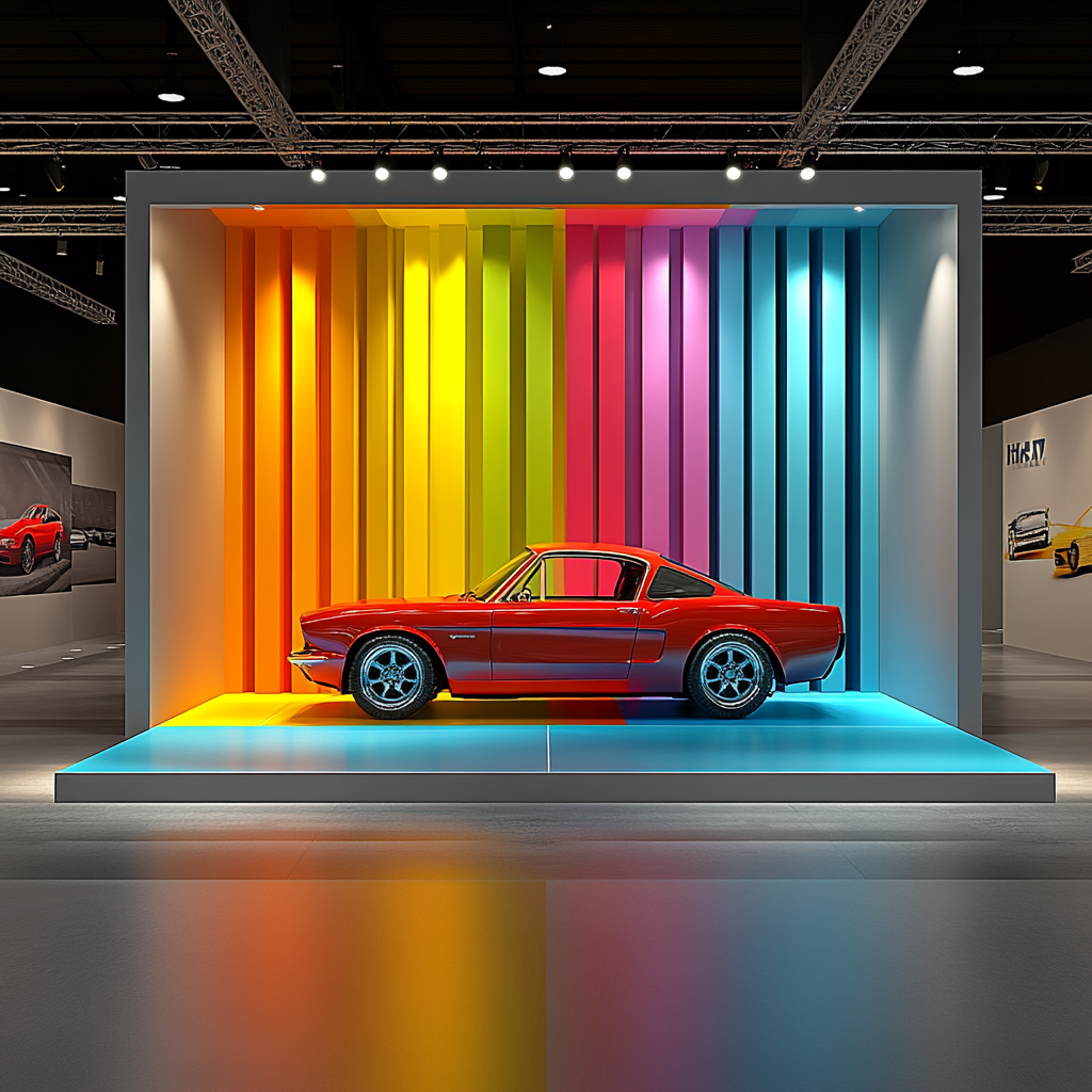 3D Car Display Booth with Vibrant Hiflex Backdrop