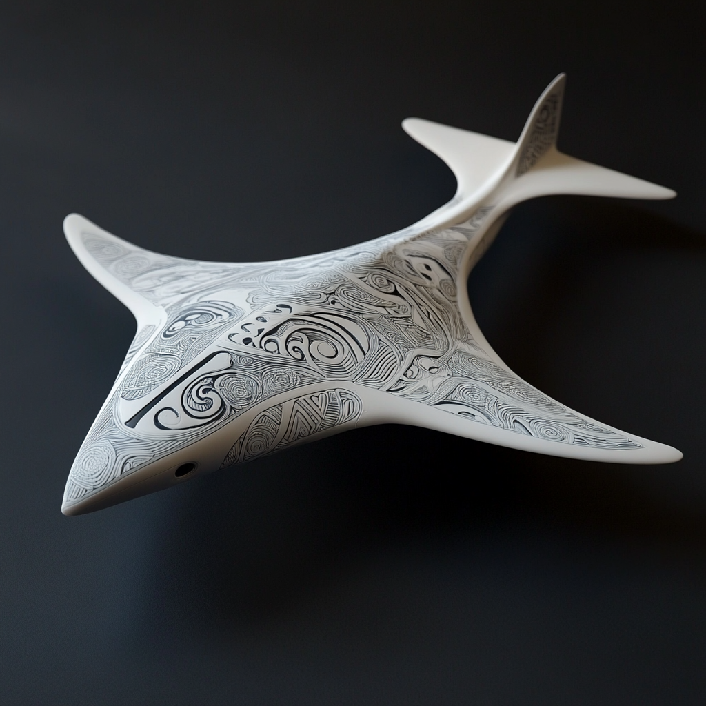 3D Printed Maori-Inspired Mantaray Aeronautic Aircraft Model