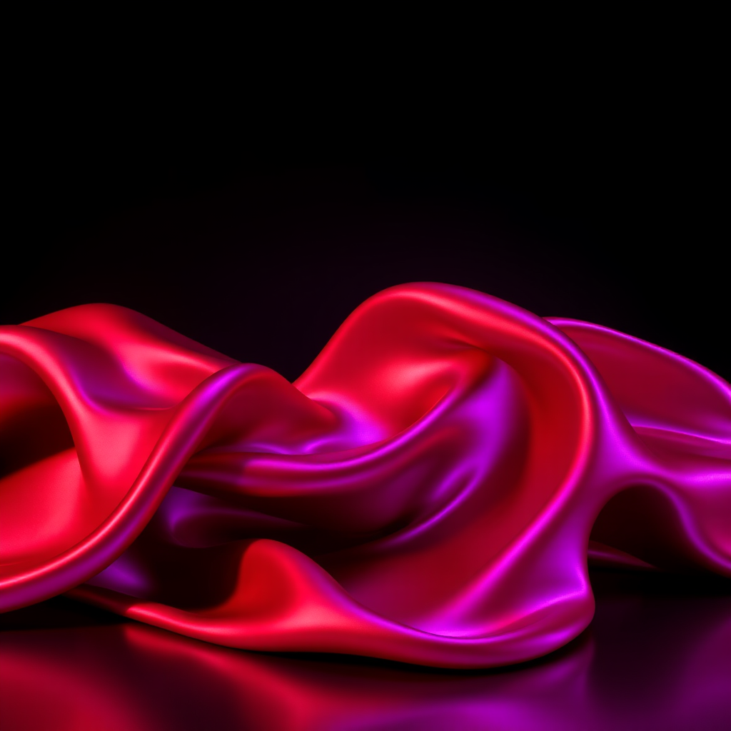 3D Render Red Silk Purple Reflections Wallpaper