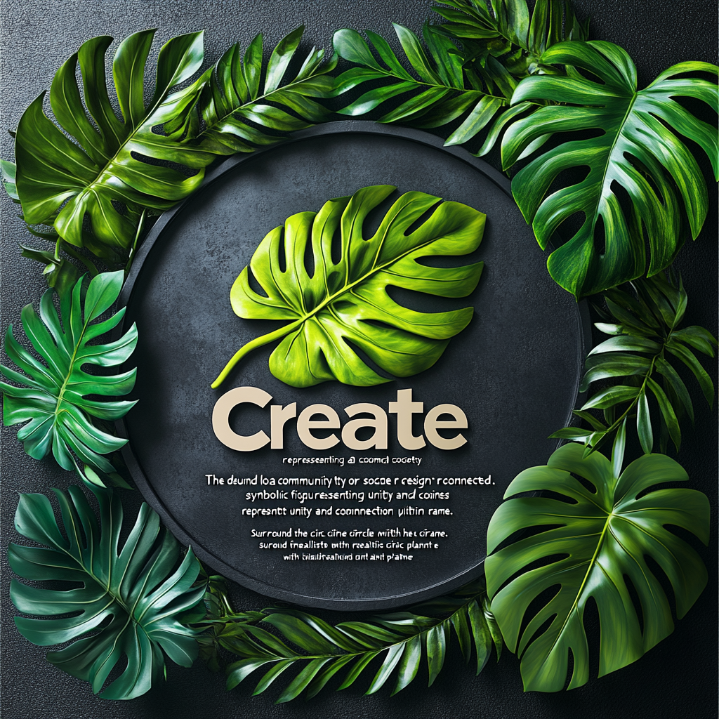 3D community logo featuring interconnected shapes and plant elements.