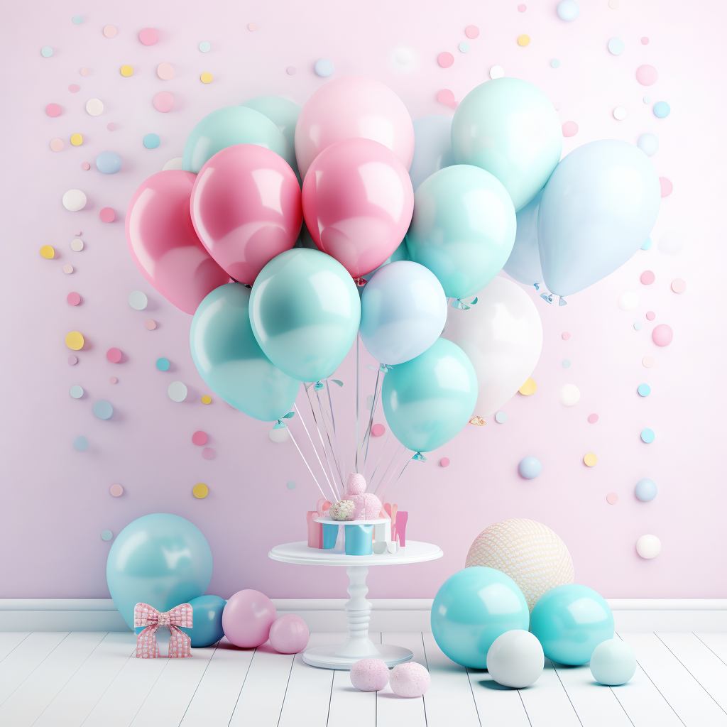 Colorful 3D balloons for kids party