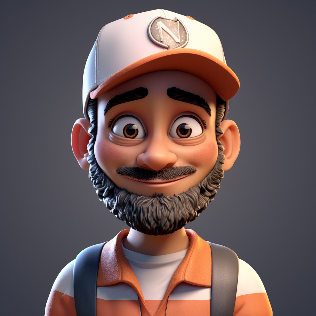 Stylish 3D character guy in a baseball hat