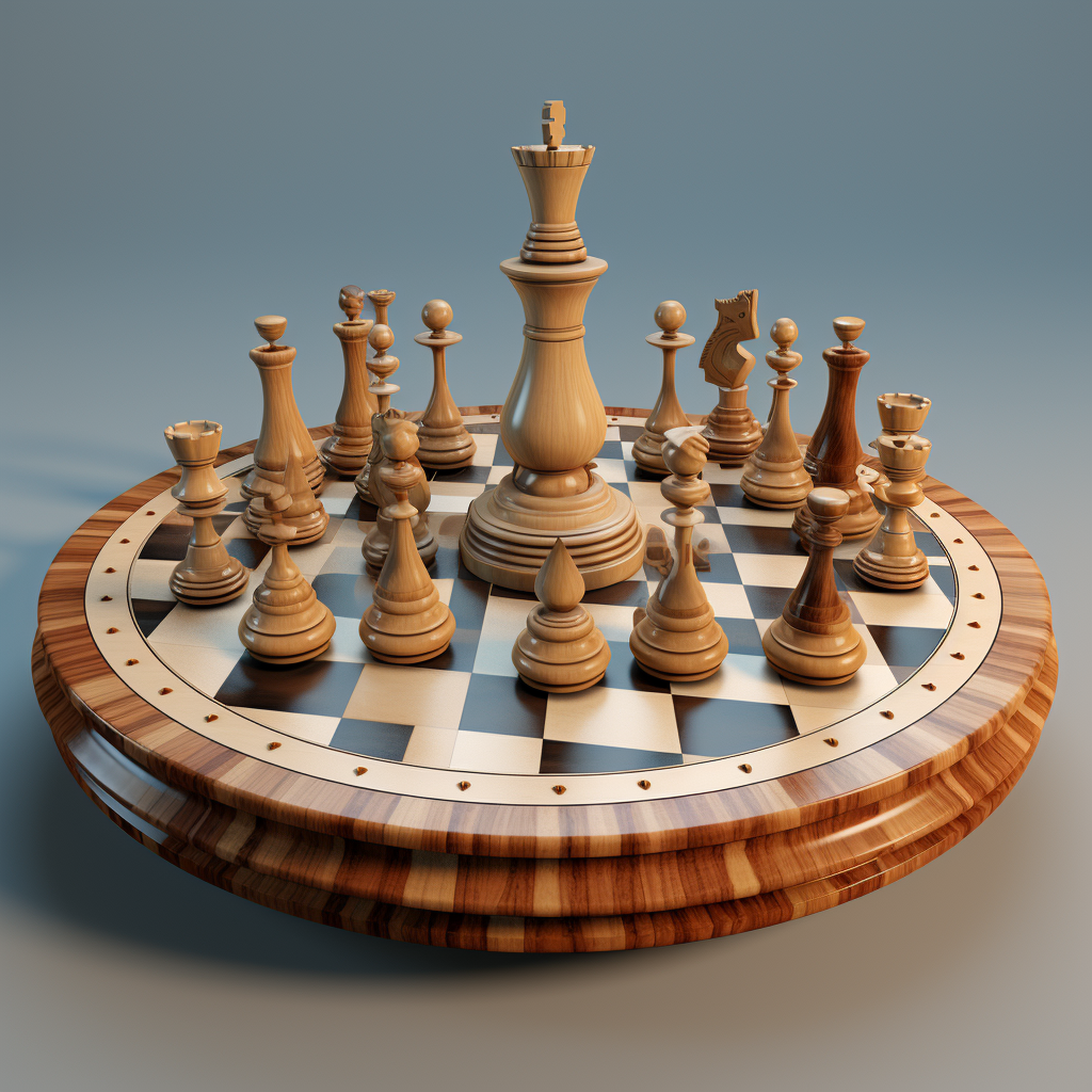 Three-dimensional Chessboard with Pieces