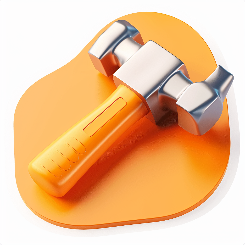 3D hammer with orange accent