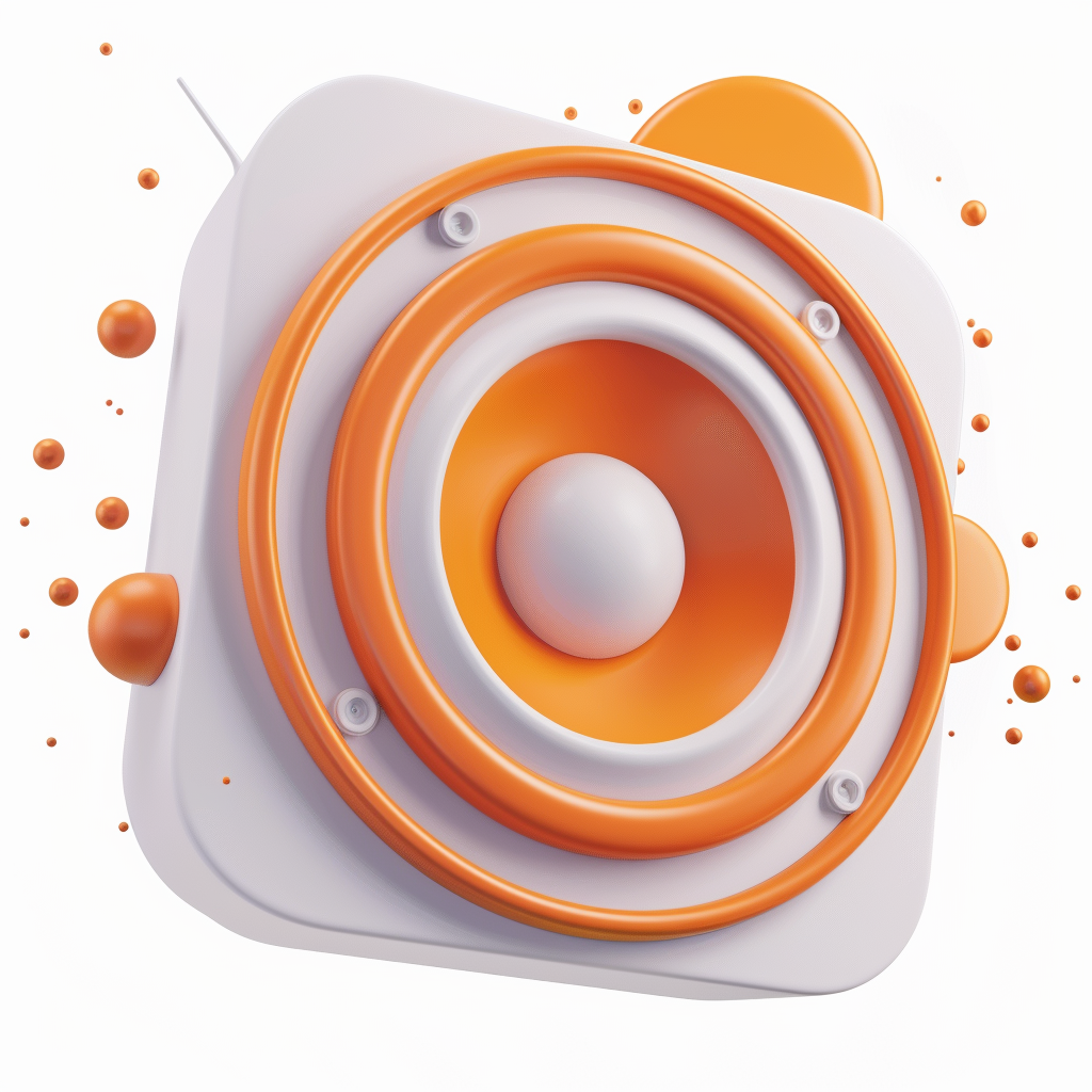 3D orange speaker icon