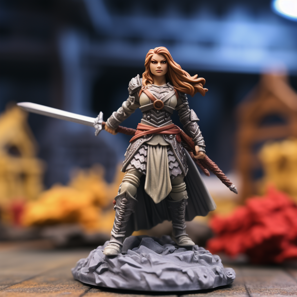 3D Printed Female RPG Miniature - Dungeons and Dragons Theme