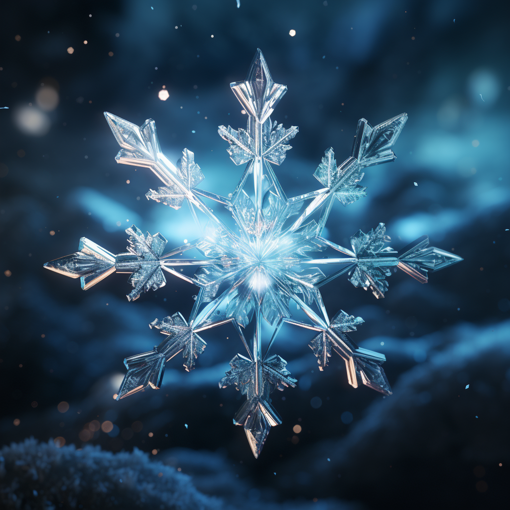 Realistic 3D snowflake in large 4K size