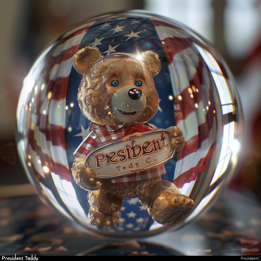 3D sphere with President Teddy C text