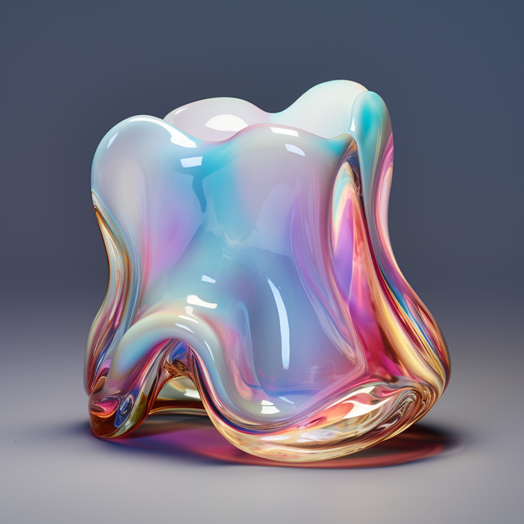 3D tooth with glass texture and color lights