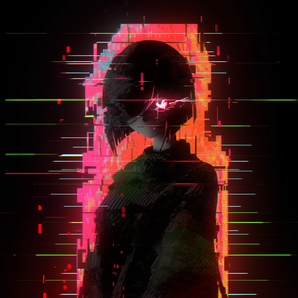 Moody digital background featuring a cool girl