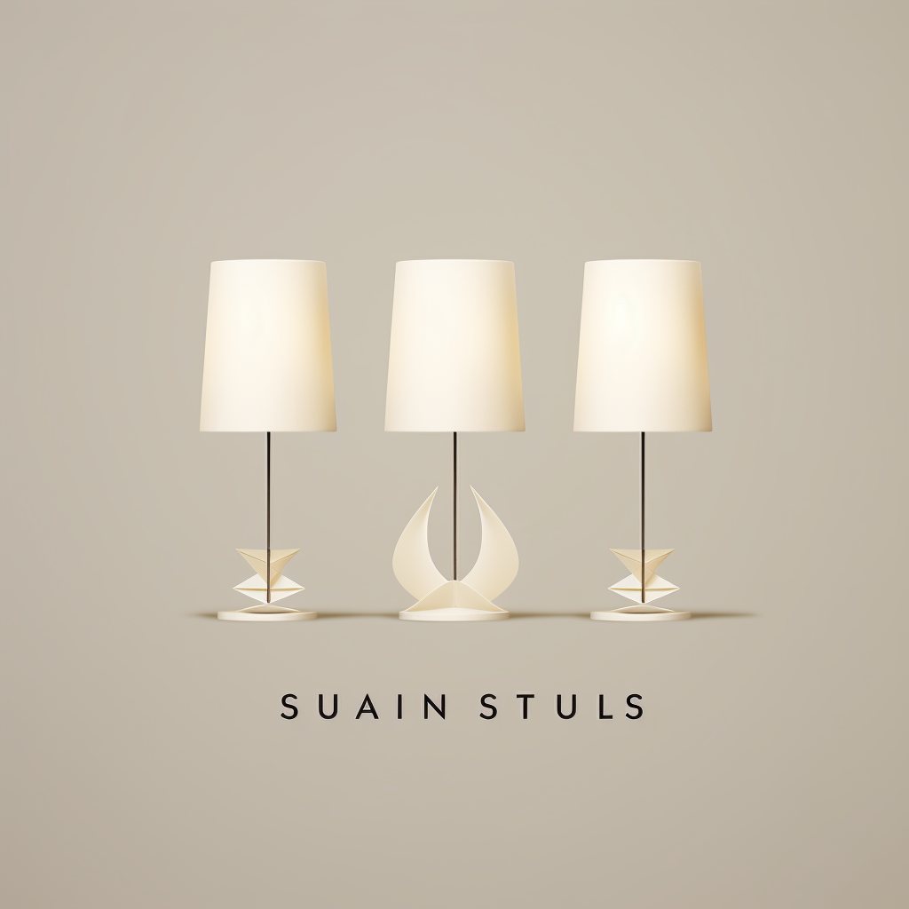 Symmetric cream-white modern lamps