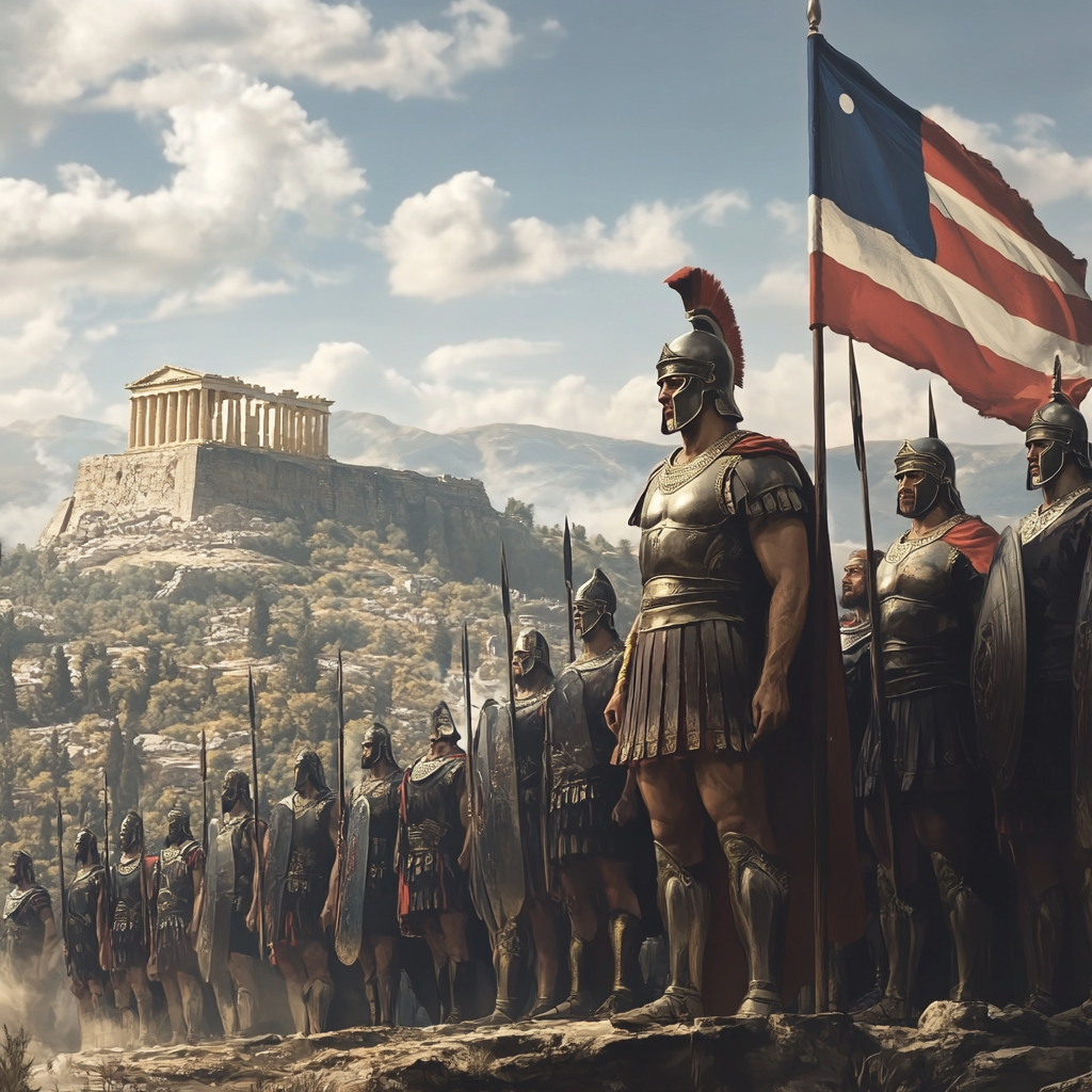 4k Images of Greek Soldiers Protecting Acropolis & Europe