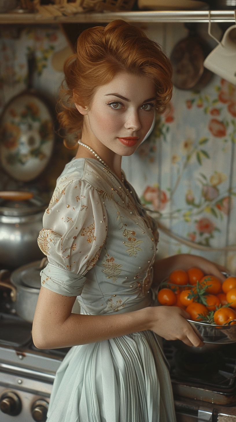 Vintage 1950s Housewife Cooking