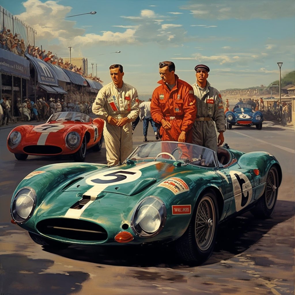 Classic race cars in 50s