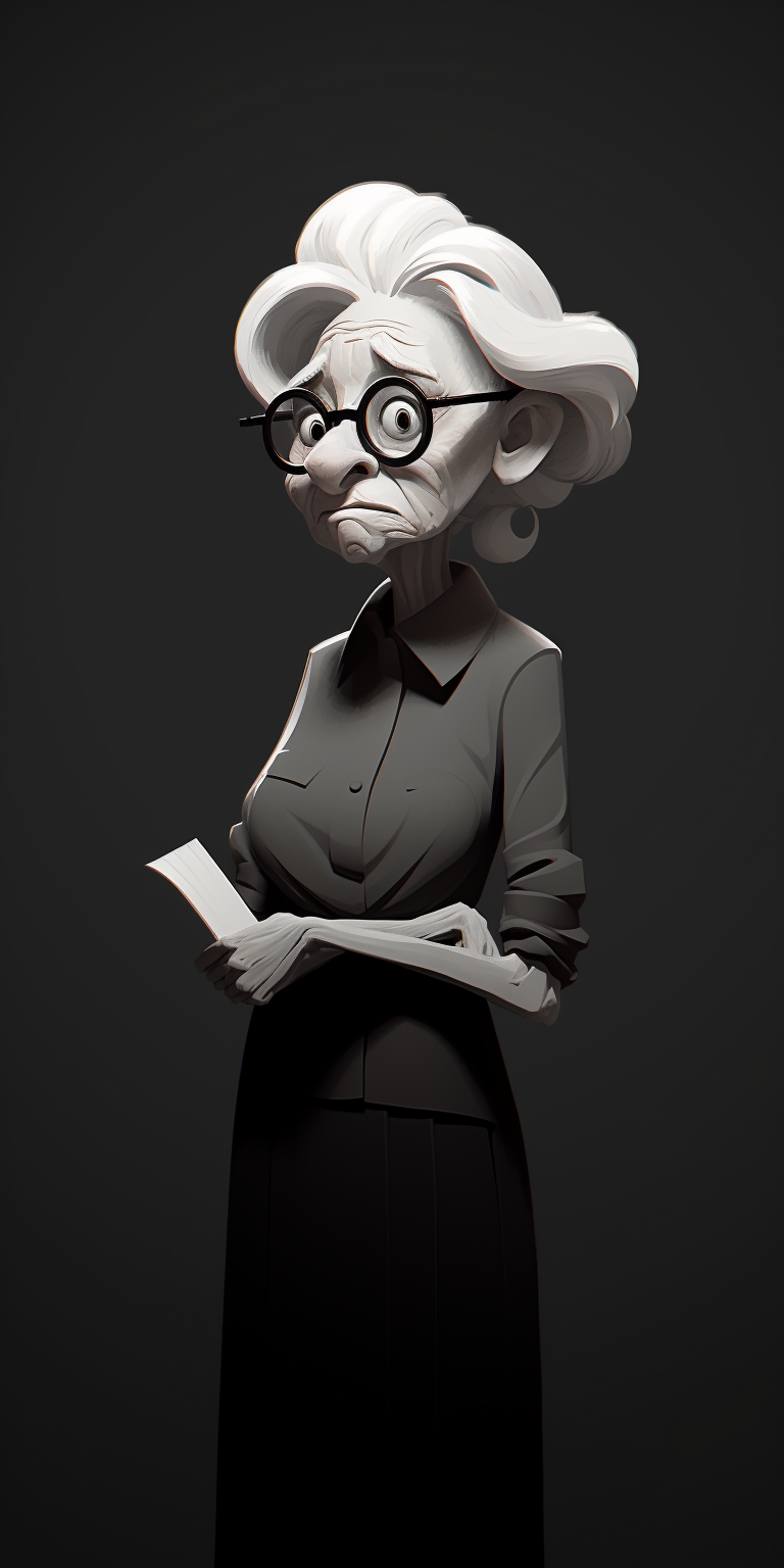 Cartoonish Rich Old Woman Illustration