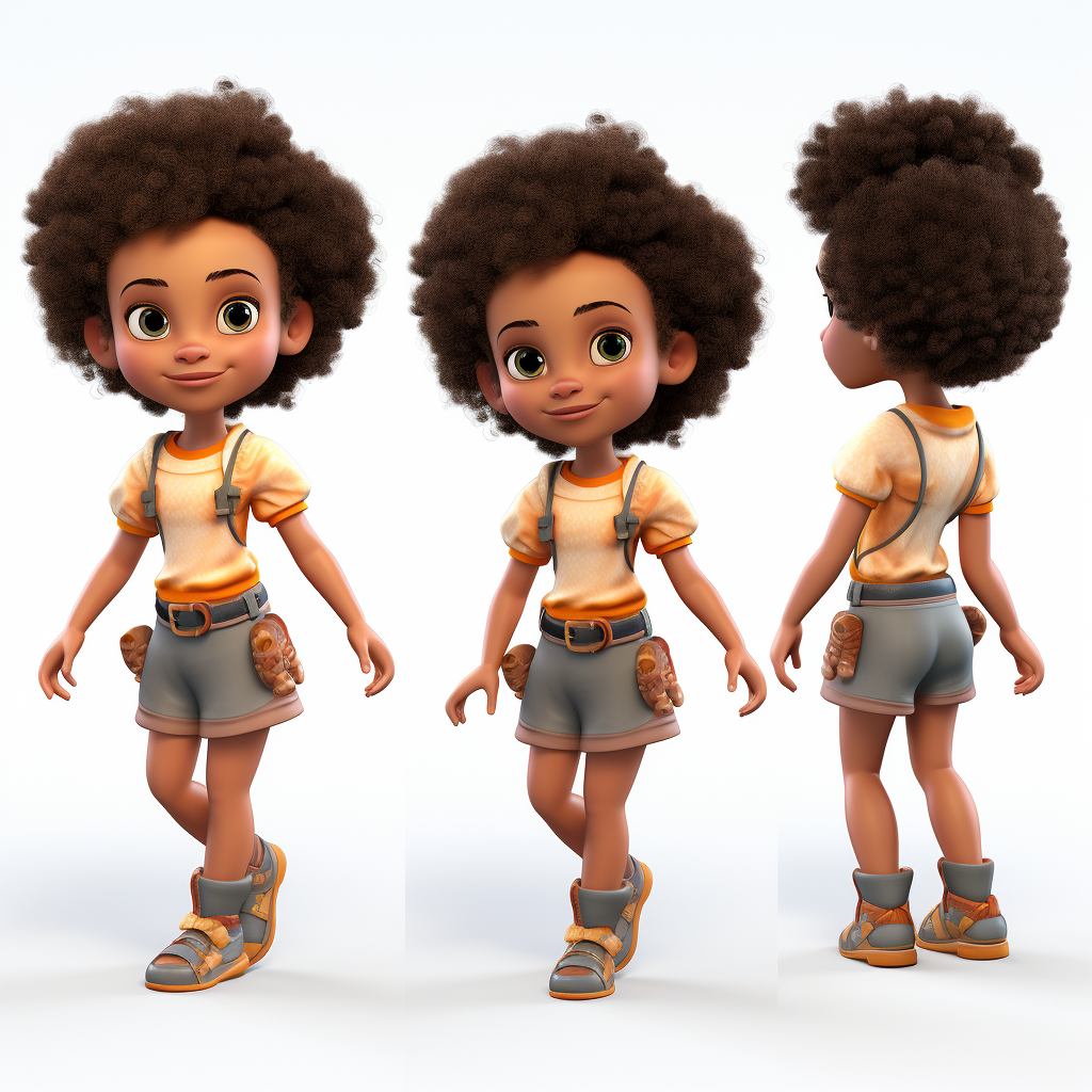 6-year-old black curly afro puff girl