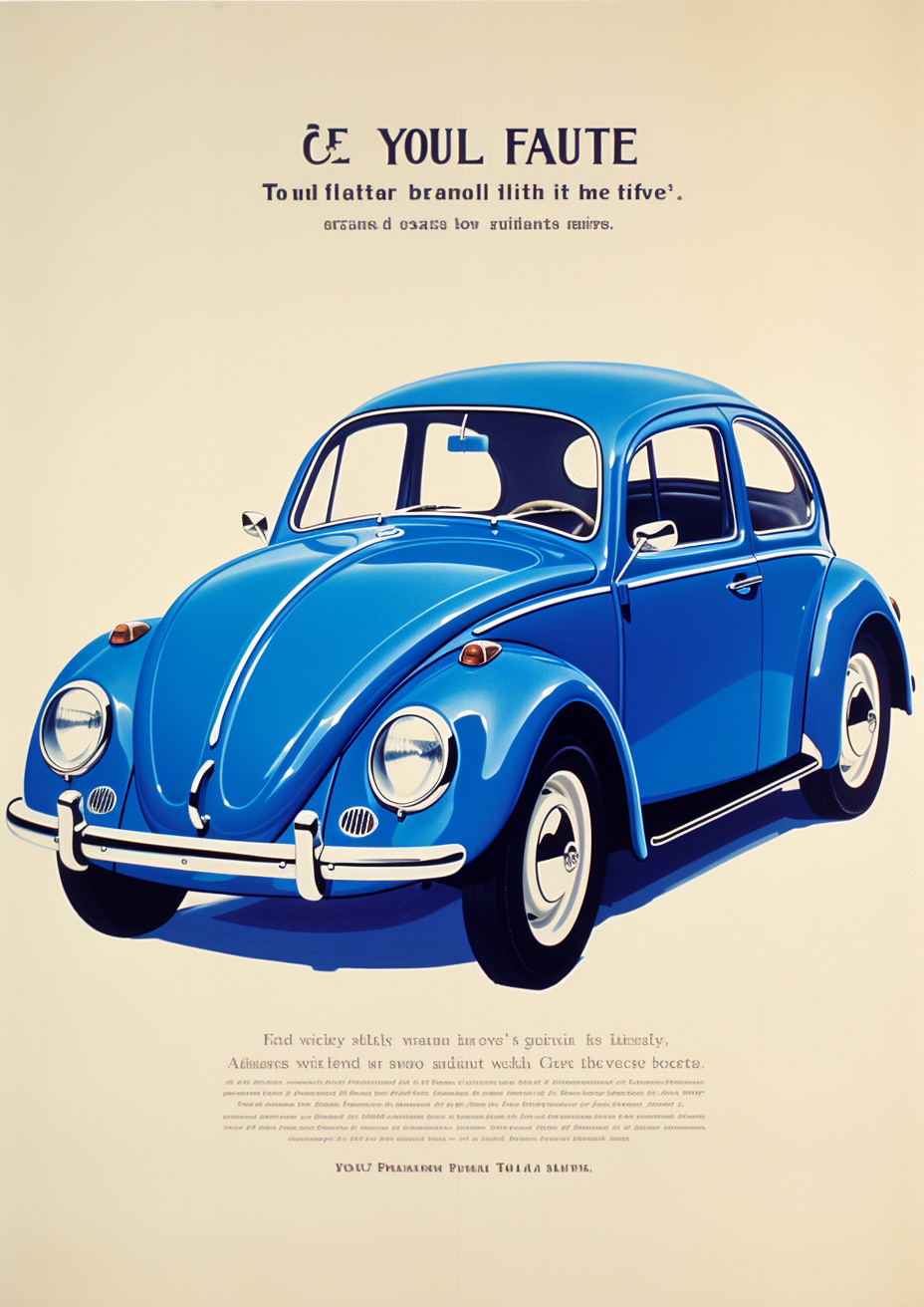 Blue race car Volkswagen Beetle