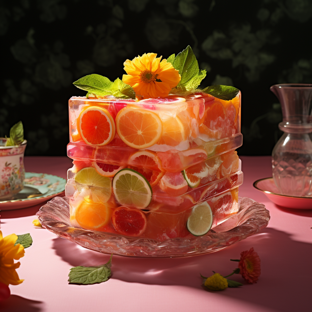 MidJourney Prompt - Retro Fruit Jello Salad