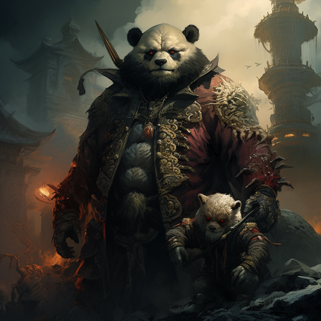 Dark Fantasy Beast Master with Panda