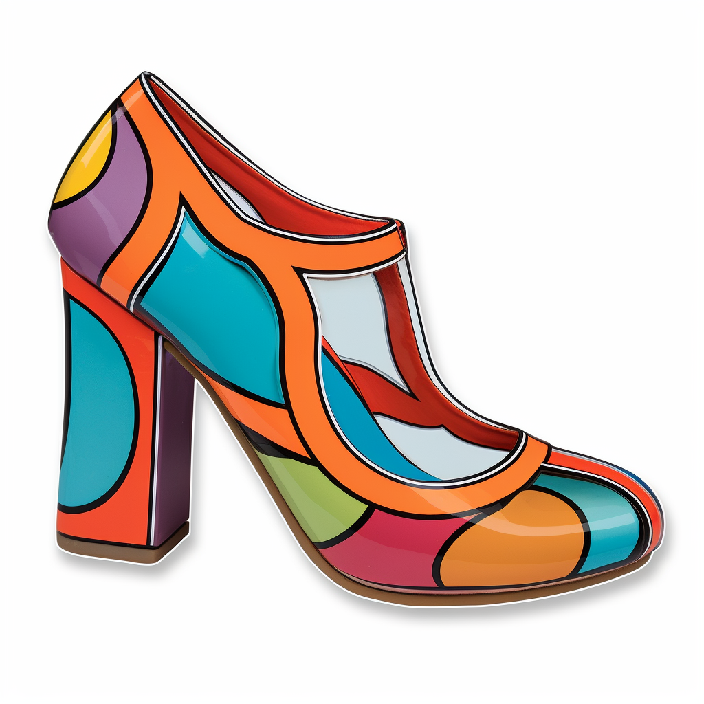 Vibrant 70s Style Chunky Heel Shoe