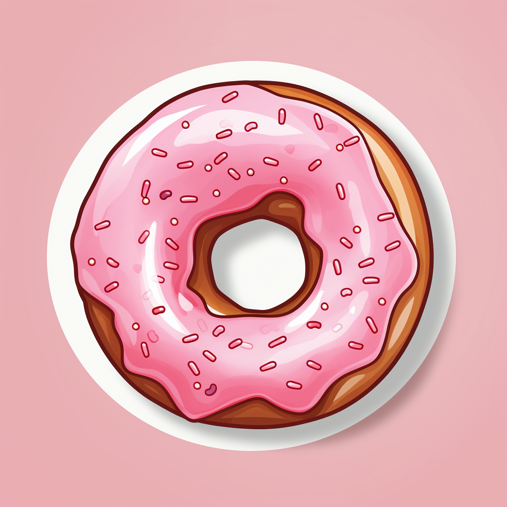 Cute donut love sticker design