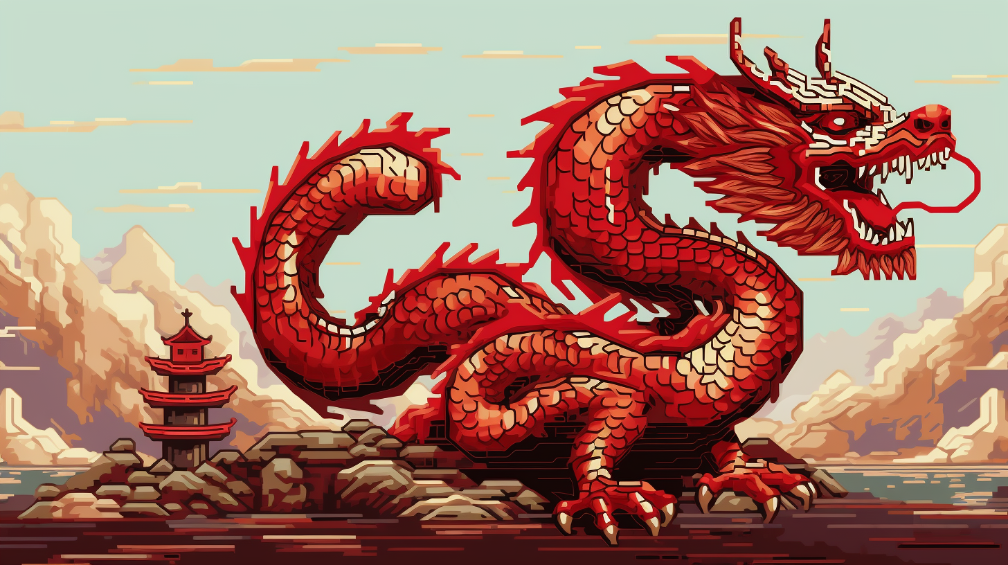 8 Bit China Dragon Photo