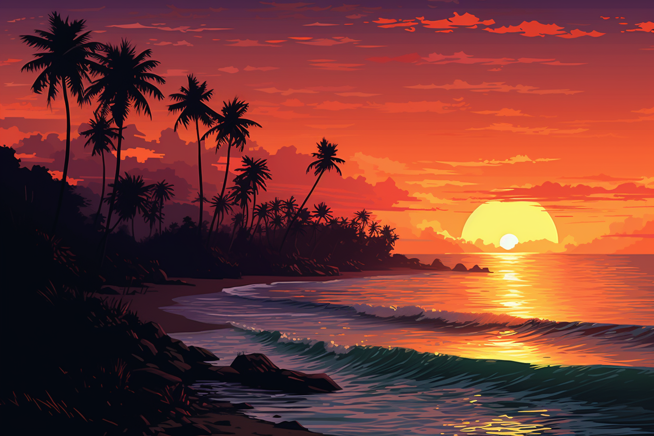 Beautiful 8-bit Pixel Art Sunrise