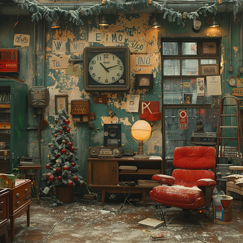 Vintage Christmas House Background