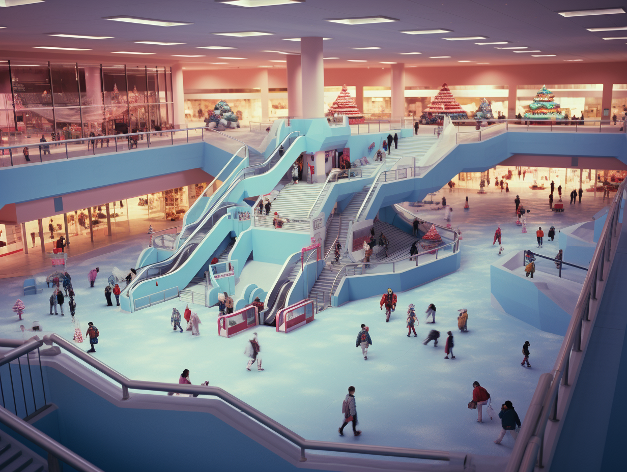 Ice Skating Fun at 80s Mall