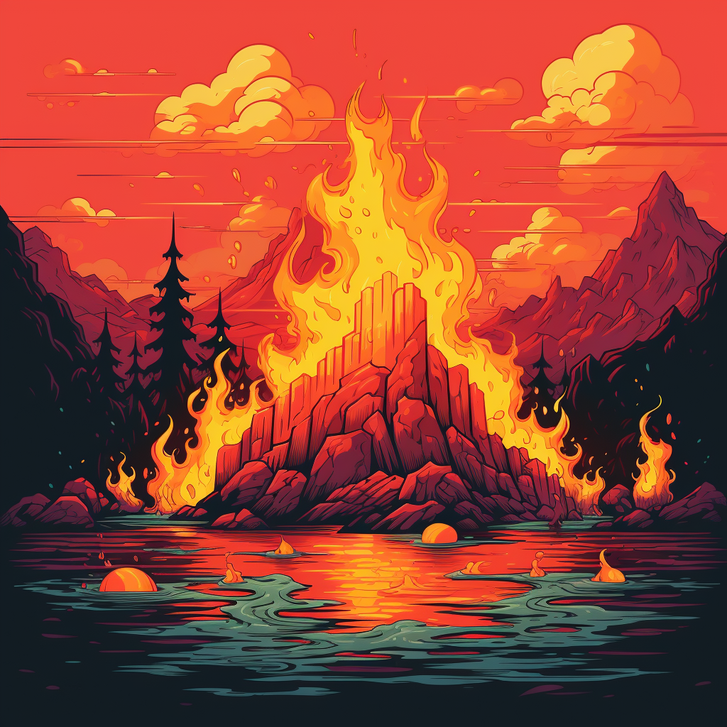 8bit flames image