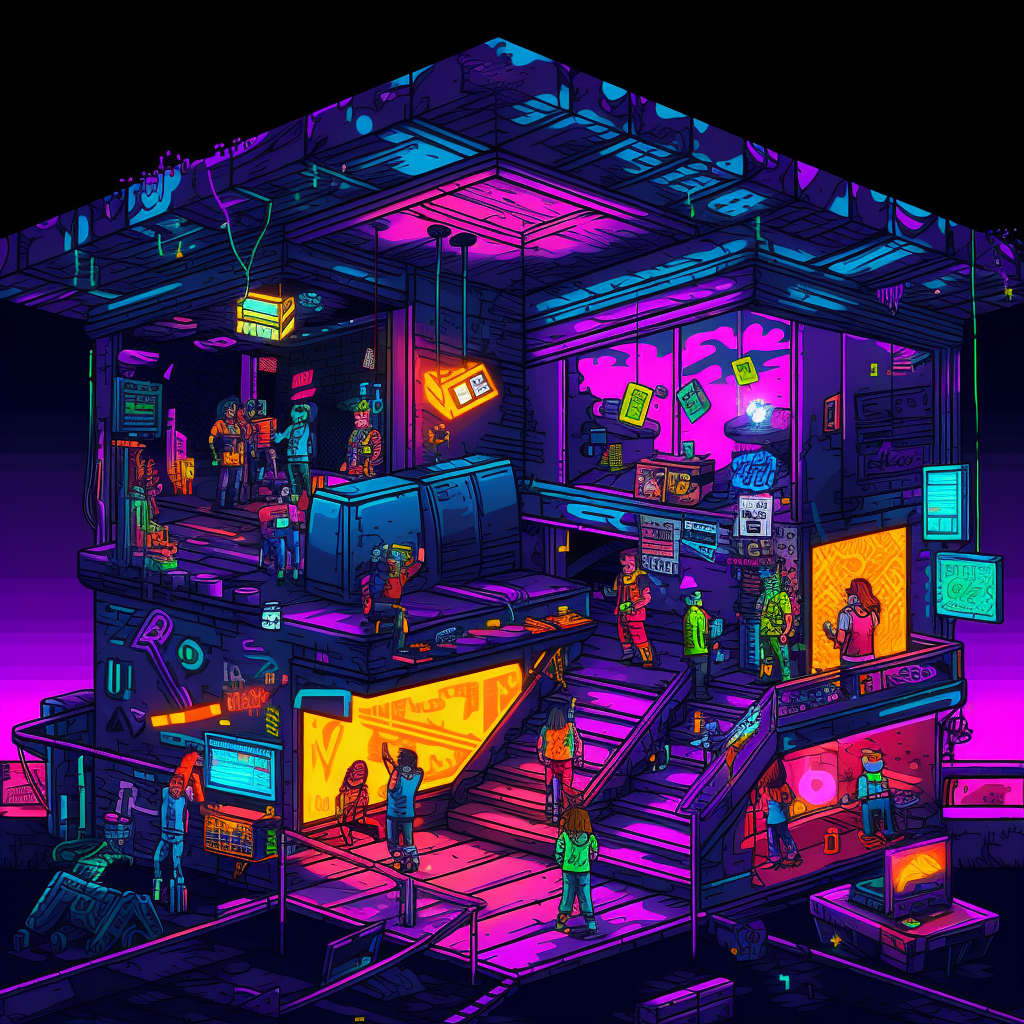 Colorful 8 Bit Party Scene