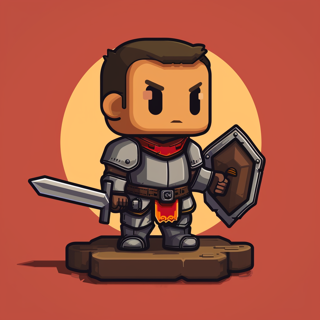 8-Bit Paladin Simple Cartoon Pop