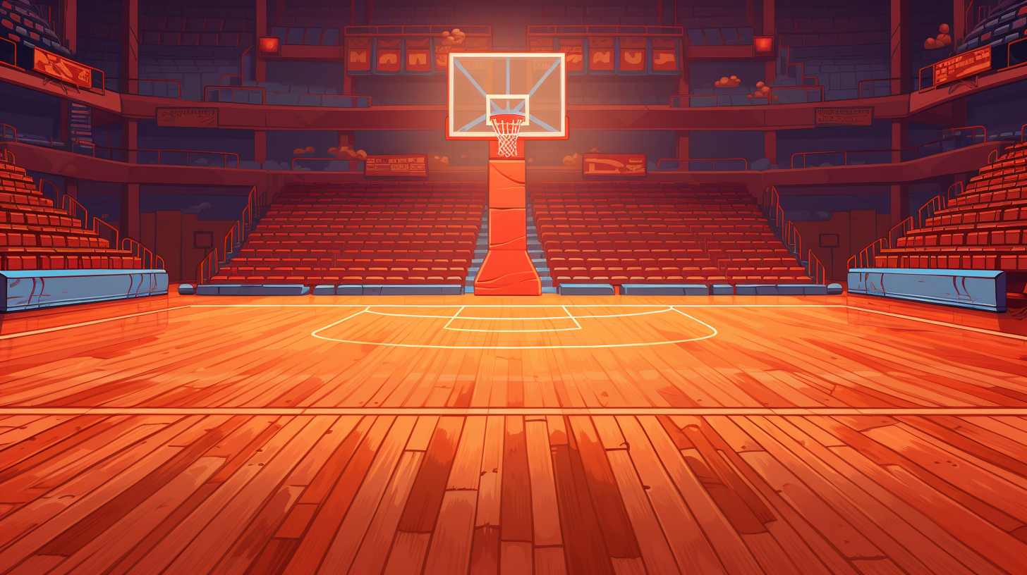 Retro basketball court pixel art