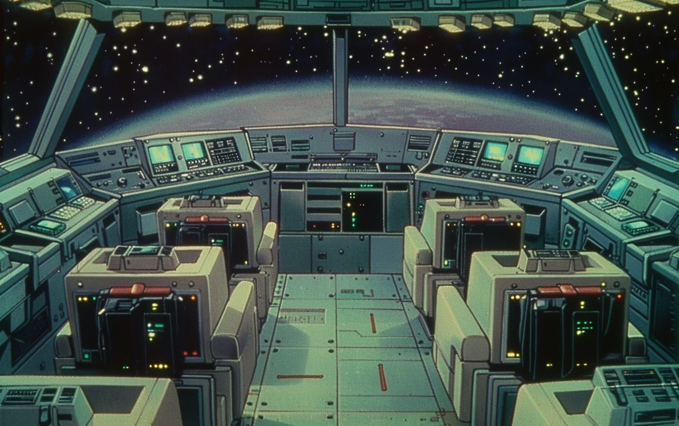 Spaceship crew seats 90s anime