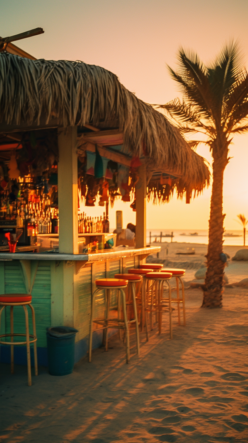 Vintage Ibiza Beach Bar Sunset