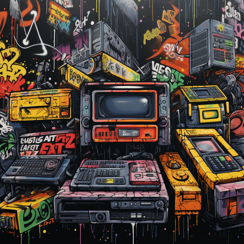 90s internet hiphop graffiti background