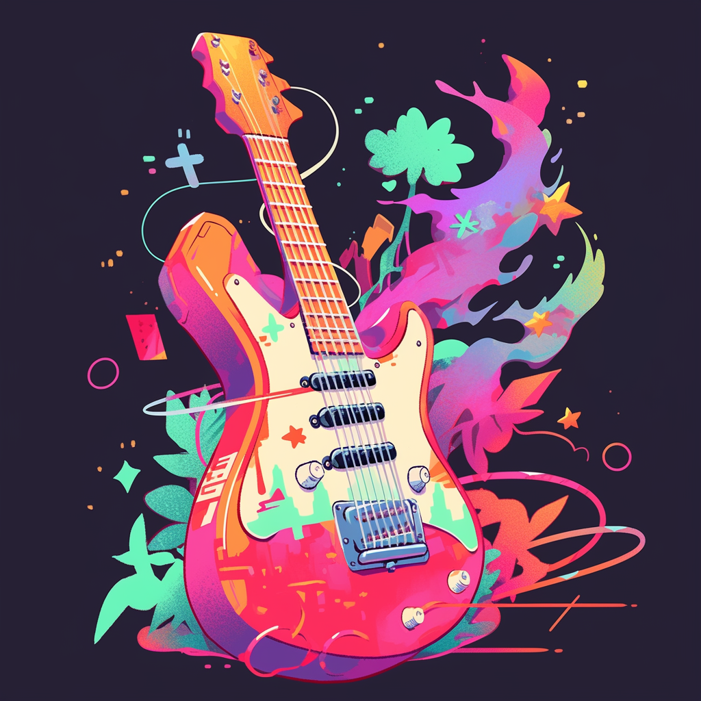 90s Japanese Guitar Graphic Tshirt