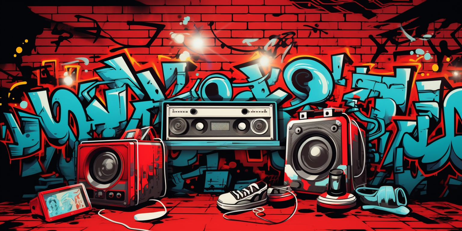 Colorful Hip Hop Graffiti Backdrop