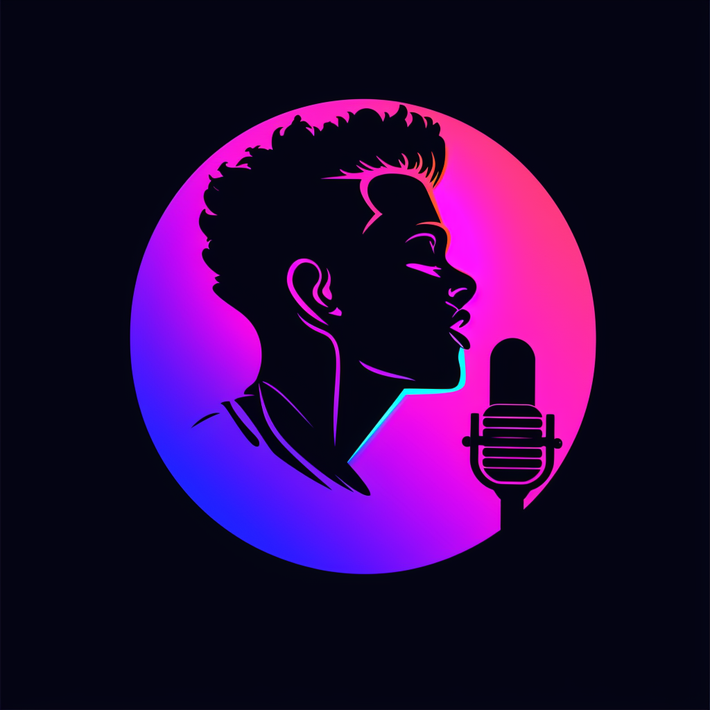 90s Vibe Radio Logo with Male Silhouette