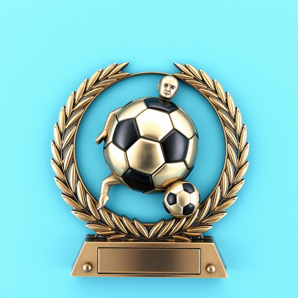 A 35cm Custom Football Soccer Metal Award Design