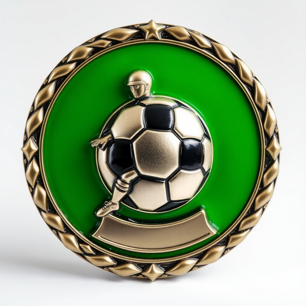 A 35cm metal soccer award design for football.