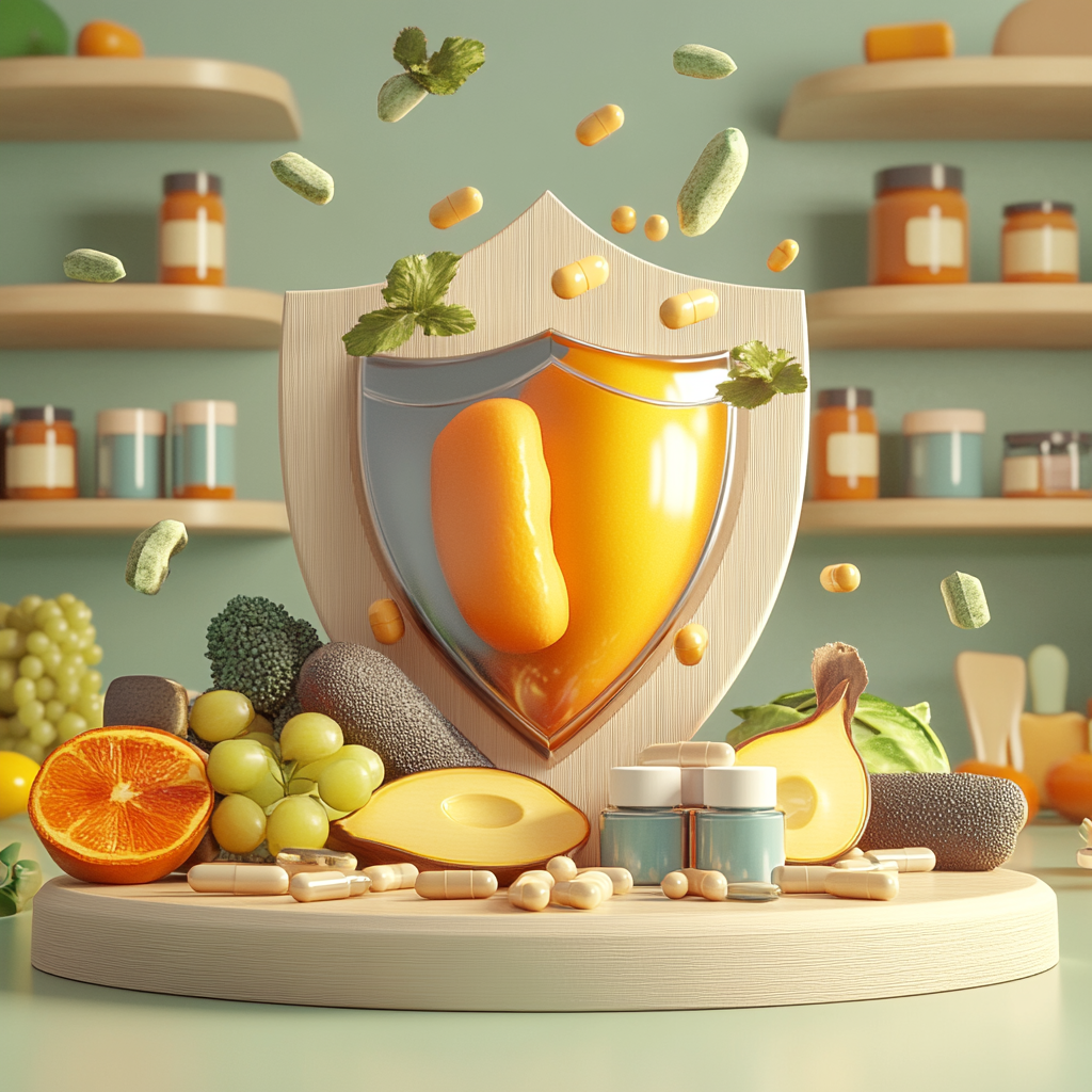 A Balanced Nutrition Supporting Immune System Illustration