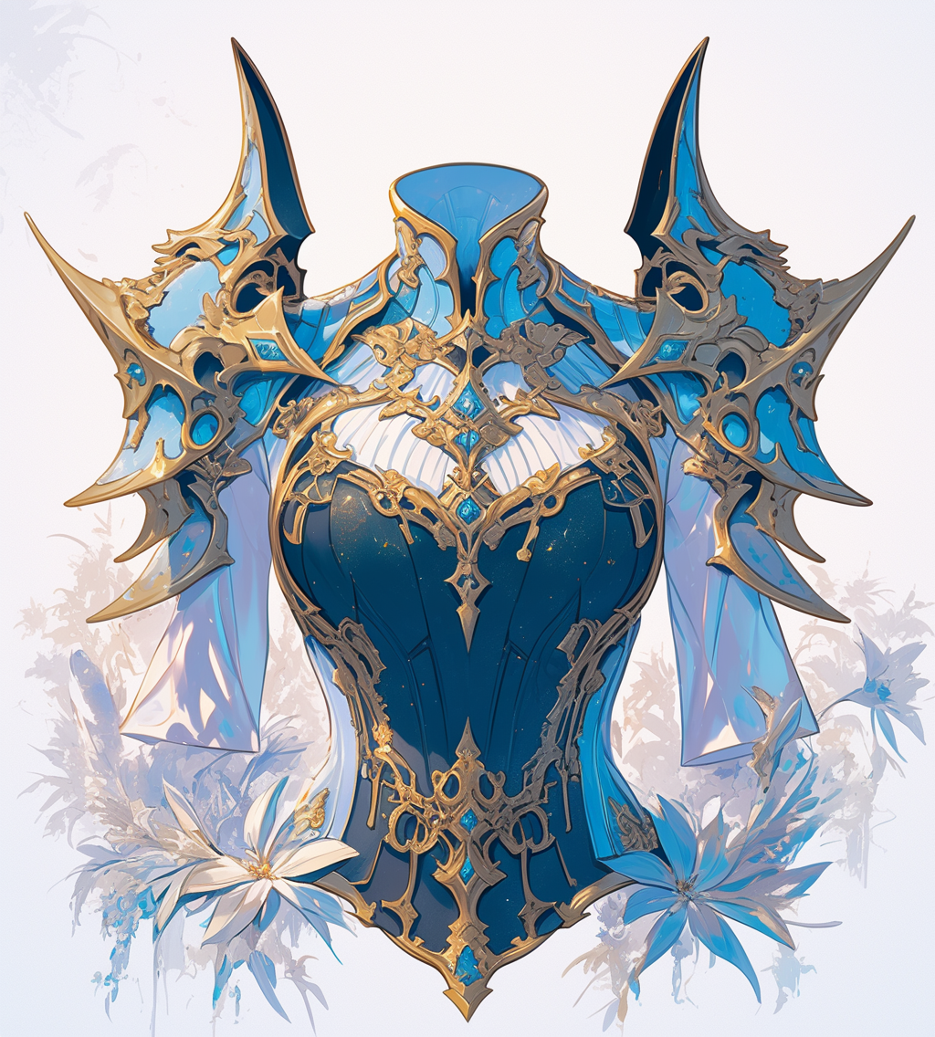 A Beautiful Blue and Gold Armor Design