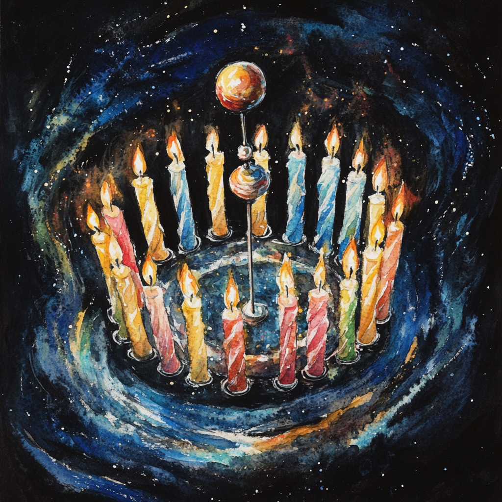 A Beautiful Hanukkah Postcard with Spinning Top