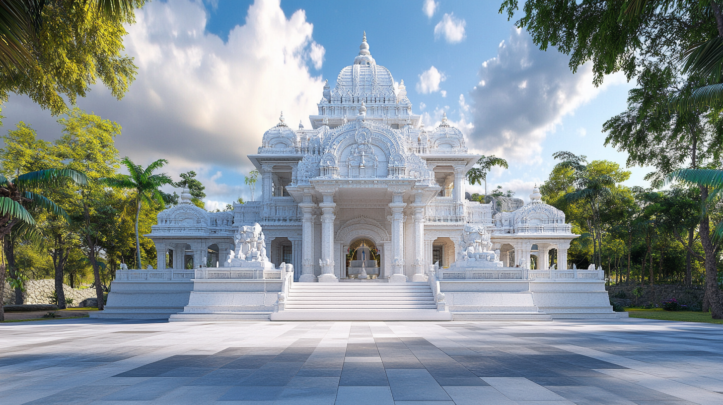 A Beautiful Indian Temple Under Open Sky