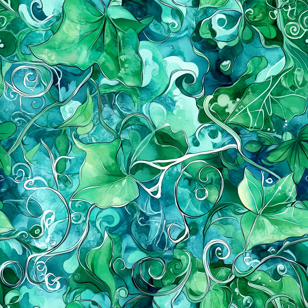 A Beautiful Ivy and Leaf Watercolor Pattern