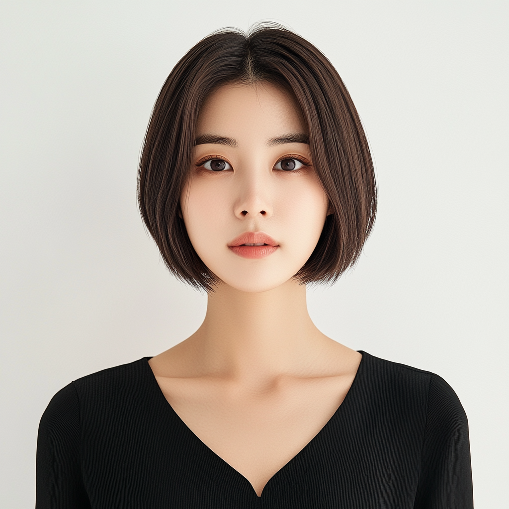 A Beautiful Korean Woman in Black Top Advertisement