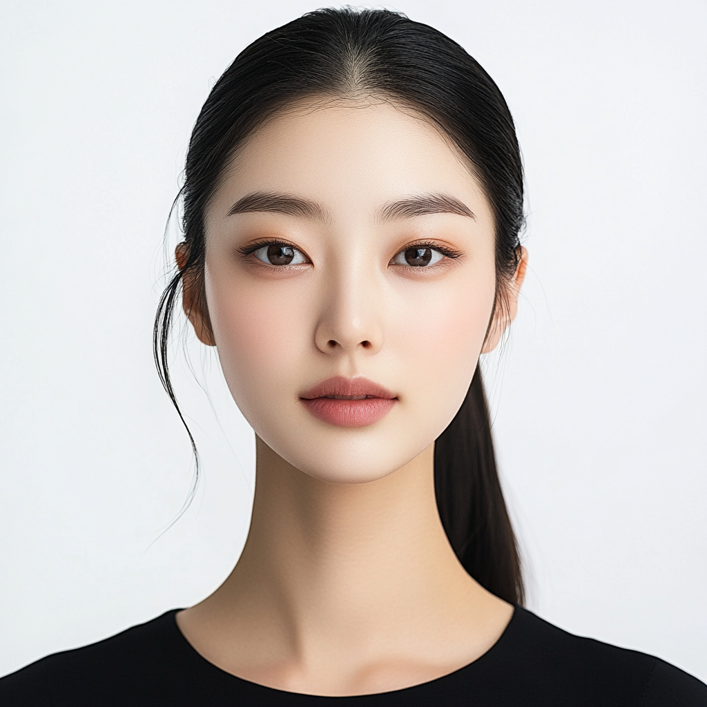 A Beautiful Korean Woman in Black Top