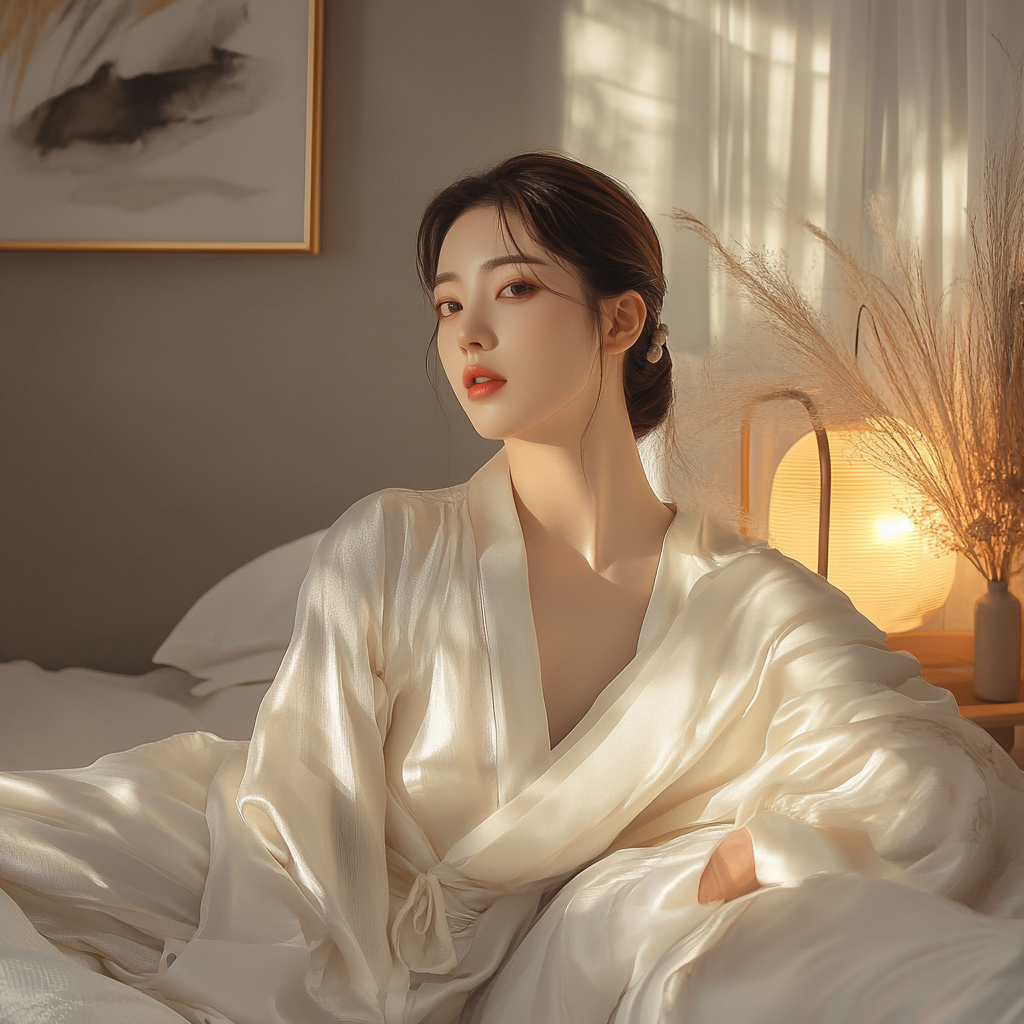 A Beautiful Korean Woman in Luxurious Apartment